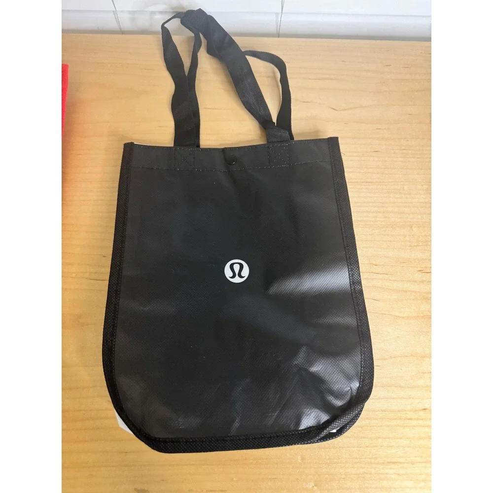 Lululemon Reusable Tote Bag Bundle Set of 3‎ Red Black Green Logo Shopping Bags